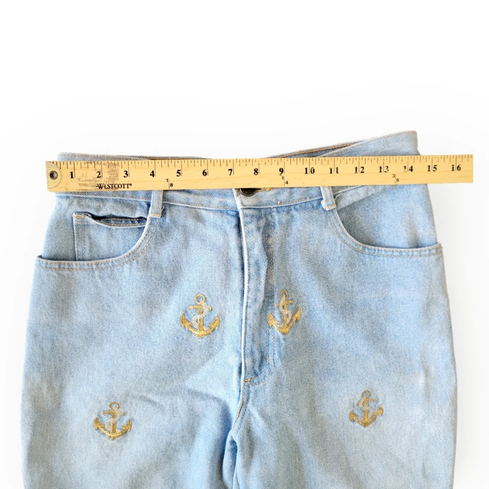 Vintage 90's La Costa Spa‎ Embroidered Anchor Mom Tapered Jeans